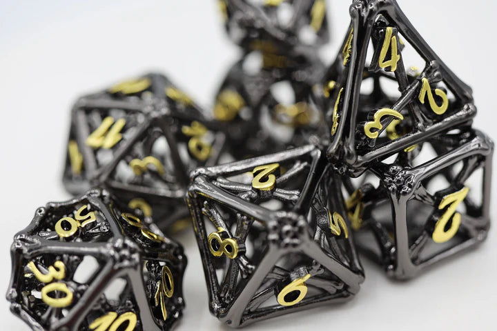 Night Bones - Hollow Metal Dice Set - Saltire Games