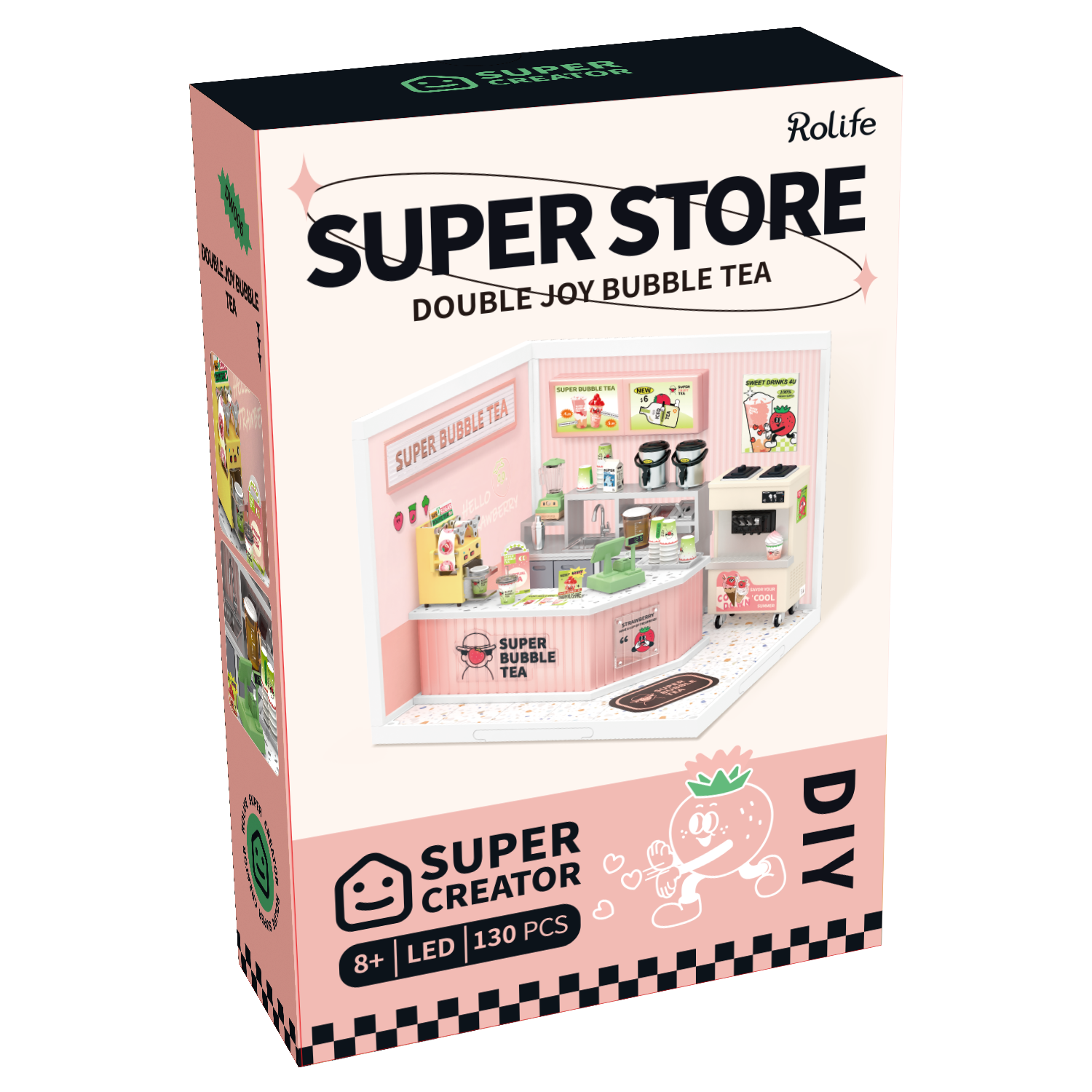 DIY Miniature House Kit: Double Joy Bubble Tea - Saltire Games