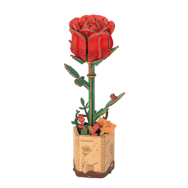 3D Wooden Flower Puzzle: Red Rose - Saltire Games