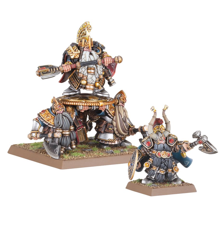 Dwarven Mountain Holds: Dwarf Lords With Shieldbearers - Saltire Games