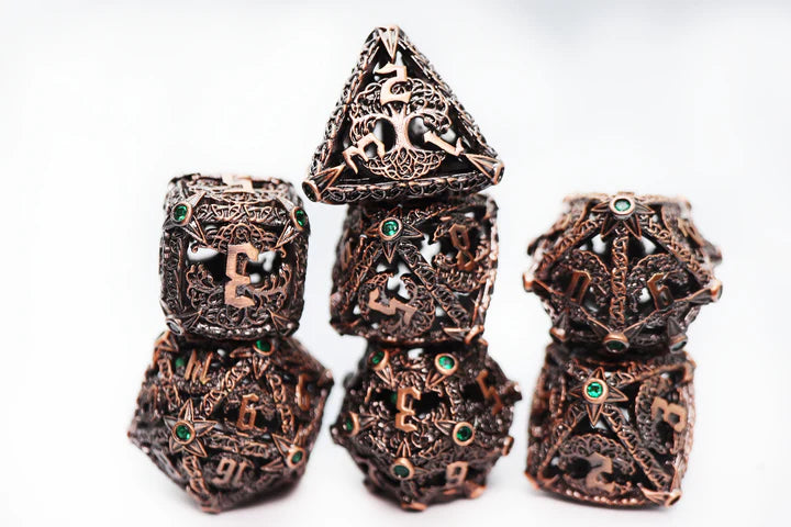 Trees of Virtue: Tree of Justice - Hollow Metal RPG Dice Set - Saltire Games