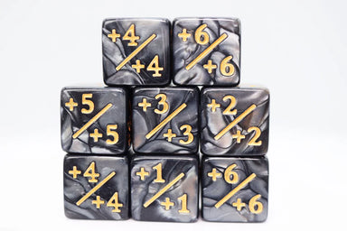 +1/+1 Pearl Black Counters for Magic - set of 8 - Saltire Games