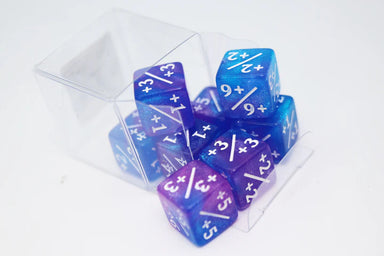 +1/+1 Blue & Purple Glitter Counters for Magic - set of 8 - Saltire Games