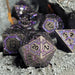 Nexus Black Purple 7-Piece Metal Dice Set - Saltire Games