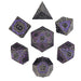 Nexus Black Purple 7-Piece Metal Dice Set - Saltire Games