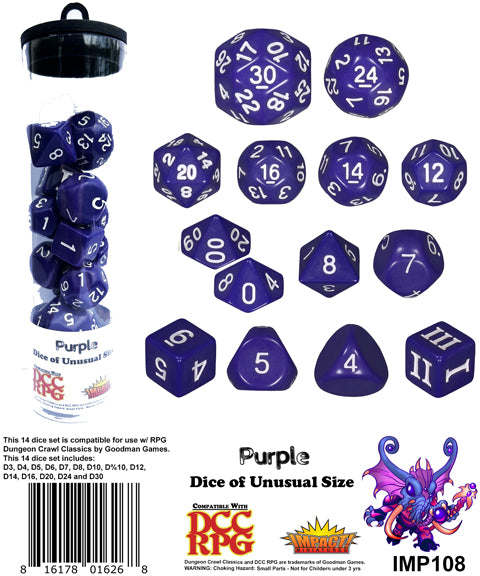 Dice of Unusual Size: Purple Dice Set - Saltire Games