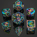 Hollow Dragon Polyhedral Dice Set Filled With Gems - Rainbow - Saltire Games