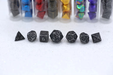 10MM Mini Metal RPG Dice Set - Ancient Silver - Saltire Games