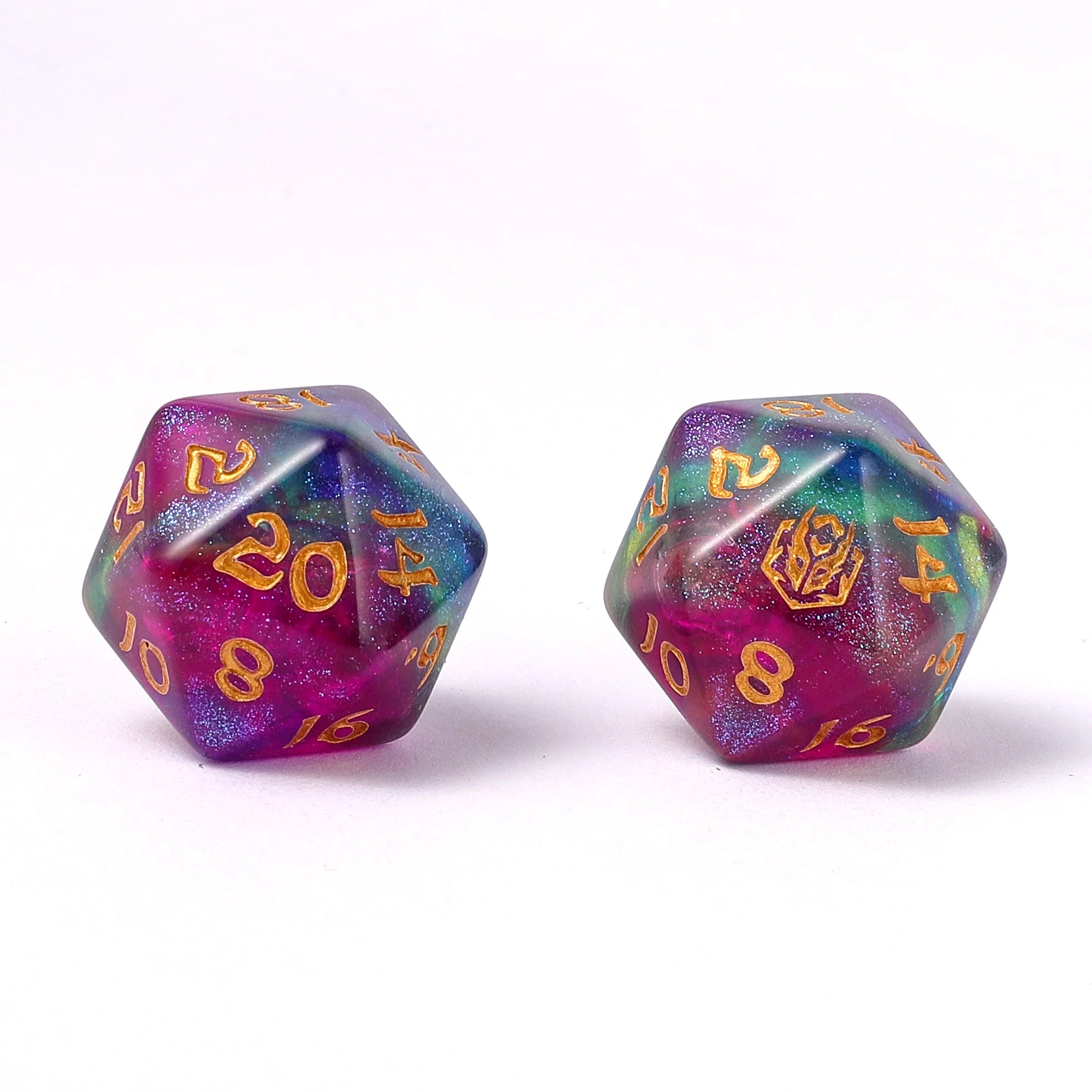 Wyrmforged Rollers - Rounded Edge 8 Piece Polyhedral Dice set - Siren's Melody - Saltire Games