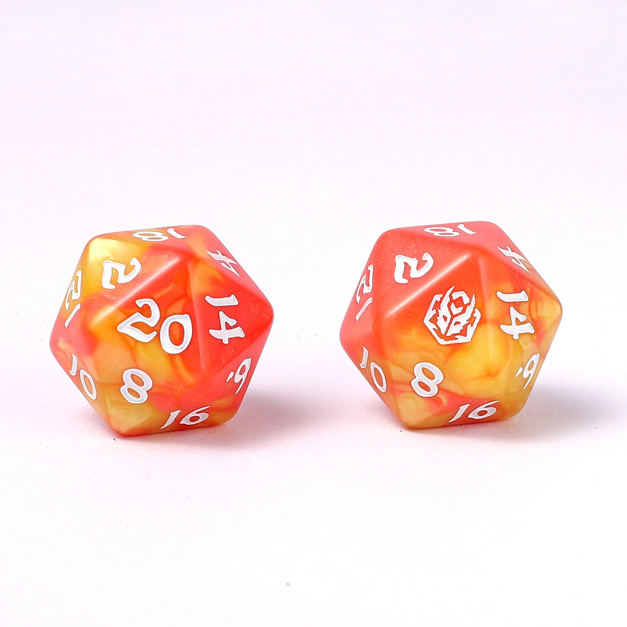 Wyrmforged Rollers - Rounded Edge 8 Piece Polyhedral Dice set - Fae Candy - Saltire Games