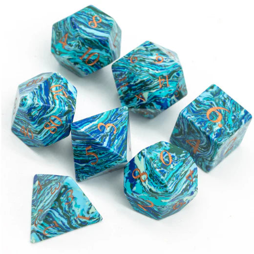 Textured Turquoise Shades of Blue - Engraved - Saltire Games