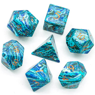 Textured Turquoise Shades of Blue - Engraved - Saltire Games