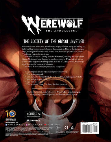 Werewolf: The Apocalypse 5th Edition Roleplaying Game Shattered Nation Sourcebook - Saltire Games