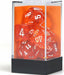 Translucent Polyhedral Orange/white 7-Die Set - Saltire Games