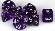 Translucent Polyhedral Purple/white 7-Die Set - Saltire Games