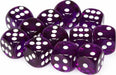 Translucent 16mm D6 Purple/white Dice Block™ (12 dice) - Saltire Games