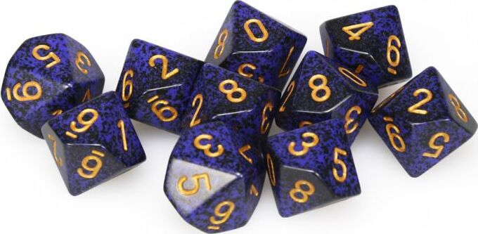 Speckled Golden Cobalt d10 set - Saltire Games