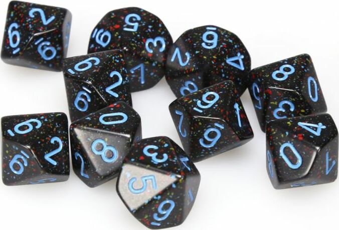 Speckled Blue Stars d10 set - Saltire Games