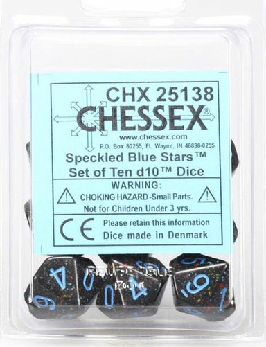 Speckled Blue Stars d10 set - Saltire Games