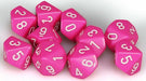 Opaque: Poly D10 Pink/White (10 - Saltire Games