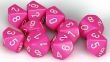 Opaque: Poly D10 Pink/White (10 - Saltire Games