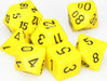 Opaque Polyhedral Yellow/black 7-Die Set - Saltire Games