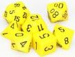 Opaque Polyhedral Yellow/black 7-Die Set - Saltire Games