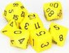 Opaque Polyhedral Yellow/black 7-Die Set - Saltire Games