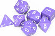 Opaque Polyhedral Purple/white 7-Die Set - Saltire Games