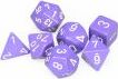 Opaque Polyhedral Purple/white 7-Die Set - Saltire Games