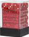 Opaque 12mm D6 Red/white Dice Block™ (36 dice) - Saltire Games