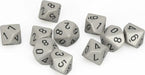 Opaque Dark Grey Black d10 set - Saltire Games