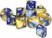 Gemini Blue Gold White d10 set - Saltire Games