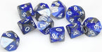 Gemini Blue Steel White d10 set - Saltire Games