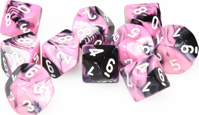 Black Pink/White 10d10 Set - Saltire Games