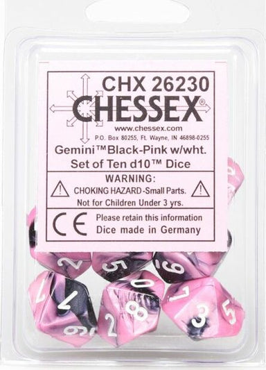 Black Pink/White 10d10 Set - Saltire Games