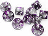 Gemini Purple Steel White d10 set - Saltire Games