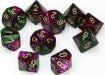 Gemini Green Purple Gold d10 set - Saltire Games