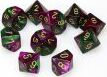 Gemini Green Purple Gold d10 set - Saltire Games