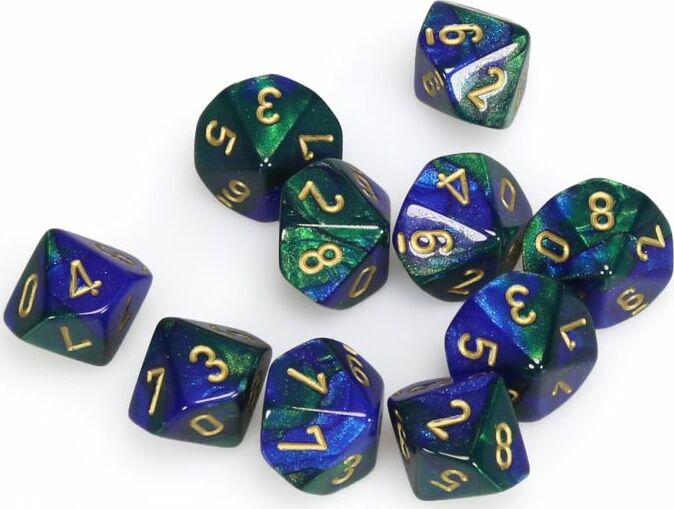 Gemini 3: D10 Blue Green/Gold ( - Saltire Games