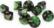 Gemini Black Green Gold d10 set - Saltire Games