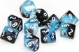 Gemini Black Shell White d10 set - Saltire Games