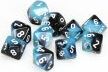 Gemini Black Shell White d10 set - Saltire Games