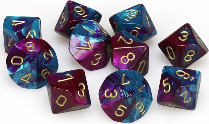 Gemini Purple Teal Gold d10 set - Saltire Games