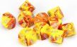 Gemini Red Yellow Silver d10 set - Saltire Games