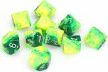 Gemini Green Yellow Silver d10s - Saltire Games