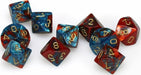 Gemini Red Teal Gold d10 set - Saltire Games