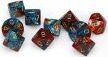 Gemini Red Teal Gold d10 set - Saltire Games