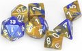 Gemini Blue-Gold/white Polyhedral 7-Die Set - Saltire Games