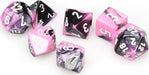 Gemini Black-Pink/white Polyhedral 7-Die Set - Saltire Games